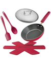 MASTERPAN MASTERPAN CERAMIC BEET NONSTICK 3PC COOKWARE SET