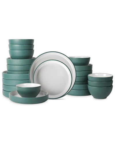 Christian Siriano Larosso 24pc Stoneware Dinnerware Set In Green