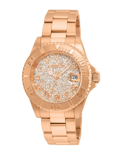 Invicta Angel Silver Glitter Dial Ladies Watch 22708 In Gold / Gold Tone / Rose / Rose Gold / Rose Gold Tone / Silver