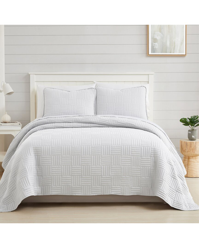 Southshore Fine Linens Grid 2pc Quilt And Sham Set In White