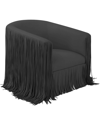 Tov Furniture Shag Me Swivel Chair In Black