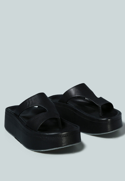 Rag & Co X Hathaway Slip-on Platform Sandal In Black