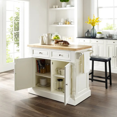 Crosley Furniture Kitchen Island With Butcher Block Top | ModeSens