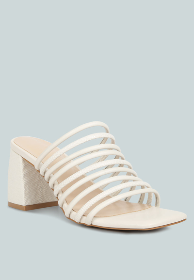 Rag & Co Fairleigh Off White Strappy Slip On Sandals