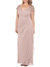 X BY XSCAPE PLUS WOMENS RUCHED FULL LENGTH EVENING DRESS