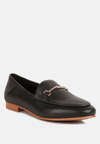 RAG & CO DARETH HORSEBIT FLAT HEEL LOAFERS IN BLACK