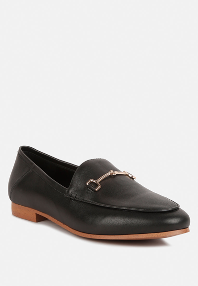 Rag & Co Dareth Horsebit Flat Heel Loafers In Black