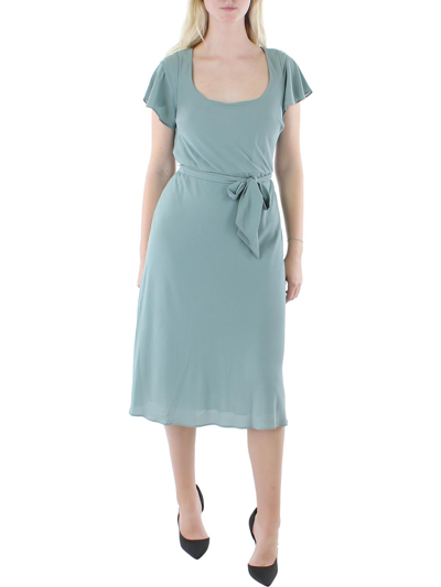 Ralph Lauren Womens Belted Calf Midi Dress In Multi