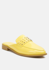 Rag & Co Yashta Patent Studded Flat Mule In Yellow