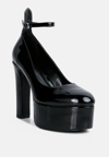 Rag & Co Babe Heaven Patent Pu Maryjane Sandals In Black In Black