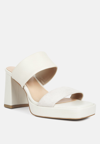 RAG & CO EDDLIA SLIP ON PLATFORM SANDALS IN OFF WHITE