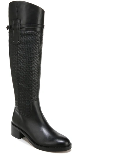 Franco Sarto Colt Womens Leather Wide Calf Knee-high Boots In Black