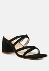 Rag & Co Valentina Strappy Casual Block Heel Sandals In Black In Black