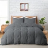 PUREDOWN 3 PIECE LIGHTWEIGHT CLIPPED DUVET COVER SETS, QUEEN OR KING SIZED BEDDING SETS