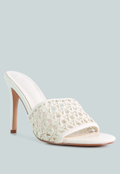 Rag & Co Tease Woven Raffia Sandal In White