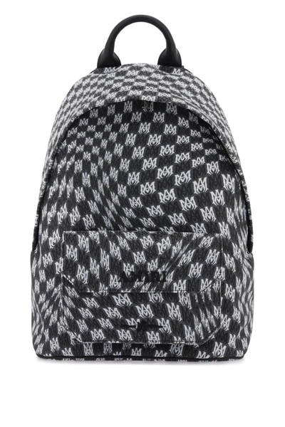 Amiri Monogram-houndstooth Canvas Backpack In Multicolor