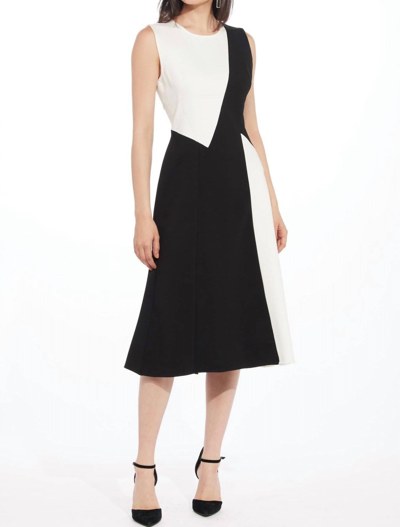 Eva Franco Zen Dress In Black And White In Multi