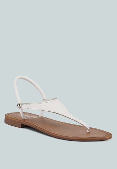 Rag & Co Madeline White Flat Thong Sandals