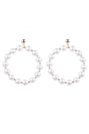 Eye Candy La Diana Fresh Water Pearl Loop Earrings In White