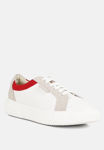 Rag & Co Endler Color Block Leather Sneakers In Red