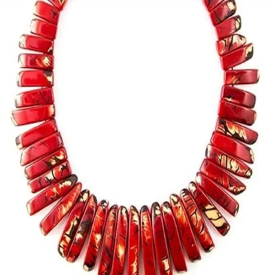 Tagua Jewelry Amazon Necklace In Red