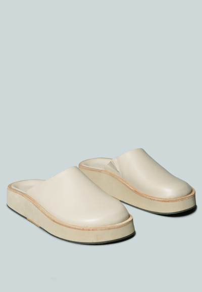 Rag & Co X Givens Flatform Nude Slip-on Mules In Brown
