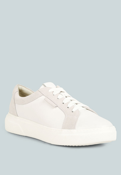 Rag & Co Endler Color Block Leather Sneakers In White