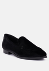 Rag & Co Luxe-lap Black Velvet Handcrafted Loafers In Black