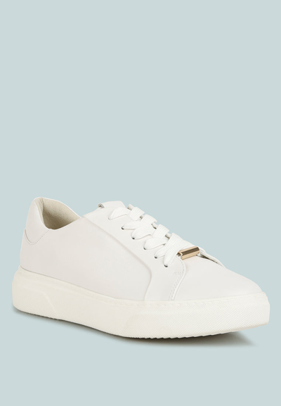 Rag & Co Schick Lace Up Leather Sneakers In White