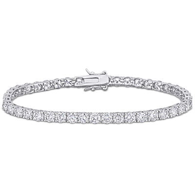 Mimi & Max 9 1/2ct Dew Created Moissanite Tennis Bracelet In Sterling Silver In White