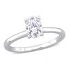 Mimi & Max 1ct Dew Oval Created Moissanite Solitaire Engagement Ring In Sterling Silver In White