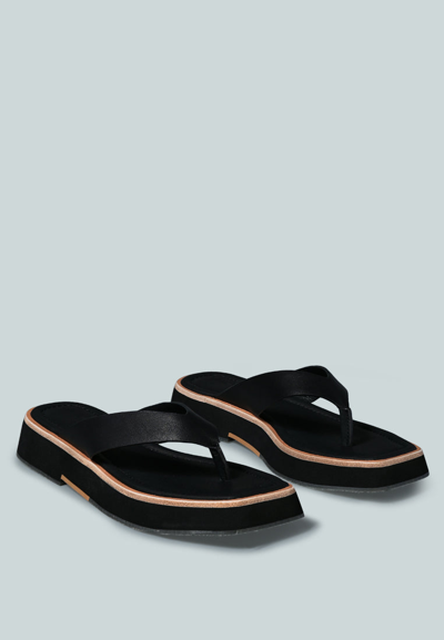 Rag & Co X Blunt Flat Thong Sandal In Black