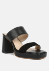 RAG & CO EDDLIA SLIP ON PLATFORM SANDALS IN BLACK