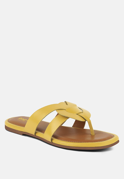 Rag & Co Angeles Yellow Flat Slip Ons Sandals