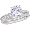 Mimi & Max 2ct Dew Created Moissanite And 1/4ct Tw Diamond Bridal Set In 14k White Gold In White