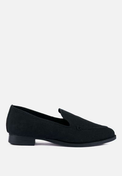 Rag & Co Bougie Black Organic Canvas Loafers