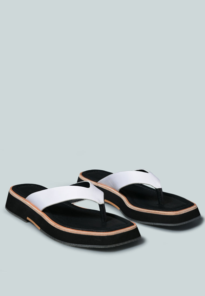 Rag & Co X Blunt Flat Thong Sandal In White