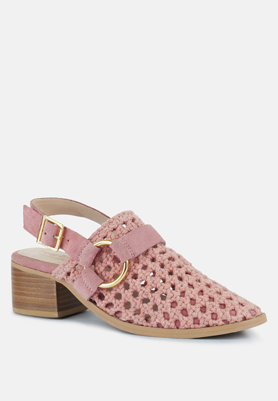 Rag & Co Rosalie Pink Block Heeled Sandal In Pink/purple