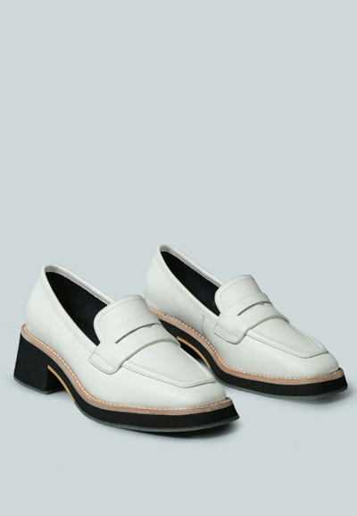 Rag & Co X Moore Lead Lady Loafers In White