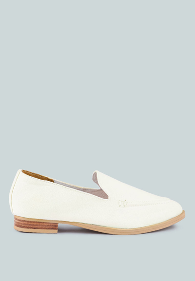 Rag & Co Bougie White Organic Canvas Loafers