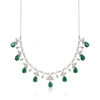 Ross-simons Emerald And . Diamond Necklace In Sterling Silver In Multi