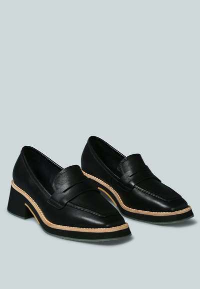 Rag & Co X Moore Lead Lady Loafers In Black