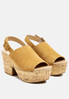 RAG & CO VENDELA LEATHER SLINGBACK PLATFORM SANDAL IN TAN