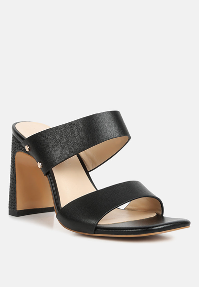 Rag & Co Alodia Slim Block Heel Sandals In Black