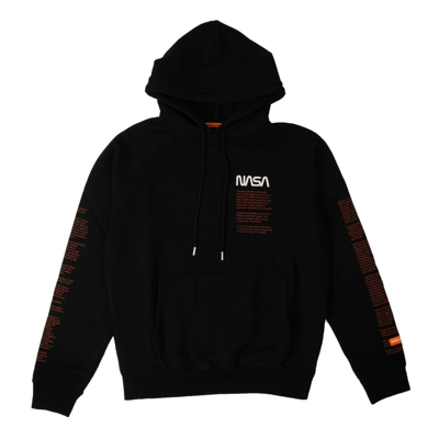 Heron Preston Nasa-print Cotton Hoodie In Black