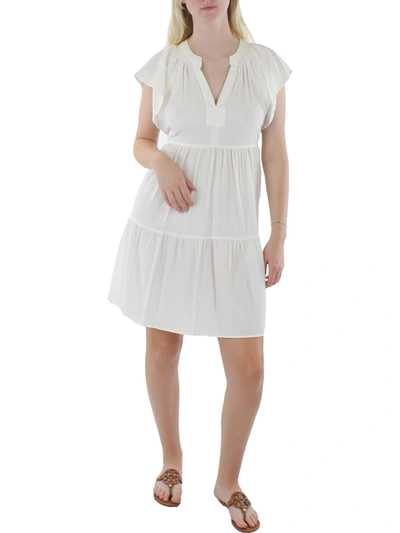 Calvin Klein Womens A-line Textured Mini Dress In White