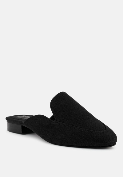 RAG & CO CALICO BLACK ORGANIC CANVAS MULES