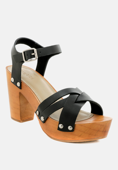 Rag & Co Velma Black Ankle Strap Sandal