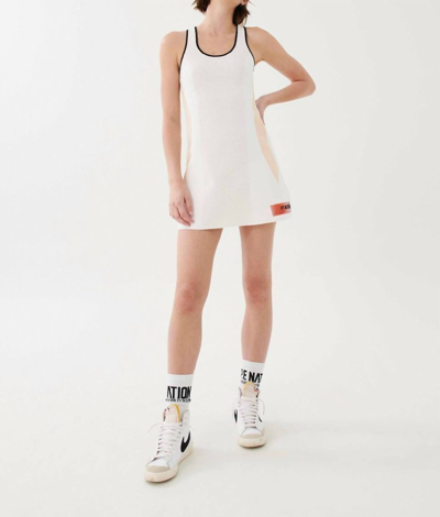P.e Nation Backswing Tennis Dress In White In Multi