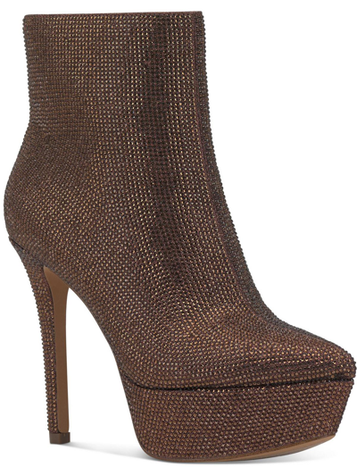 Jessica Simpson Odeda 2 Womens Pointed Toe Heels Ankle Boots In Brown